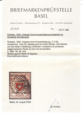 Orts-Post ohne Kreuzeinfassung, Type 28, farbfrisch,