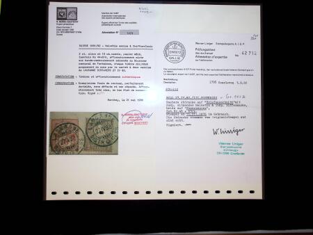 Die gebrauchte Marken, auf Faserpapier, sauber montiert