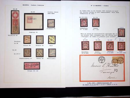 1862-81 Lot Sitzende Helvetia auf drei Albumblättern,