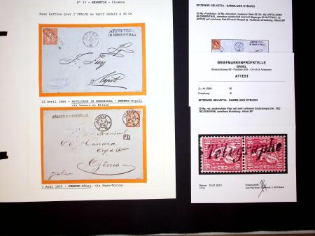 1862-81 Lot Sitzende Helvetia auf drei Albumblättern,
