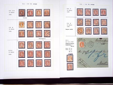 1882-1907, Sammlung STEHENDE HELVETIA in ein Album.