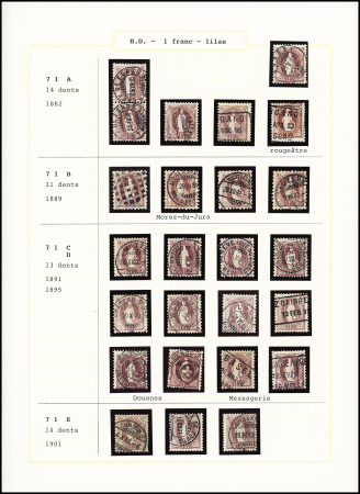 1882-1907, Sammlung STEHENDE HELVETIA in ein Album.