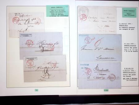 1849-51 Übergangzeit in Genf, kl. Sammlung markenlose