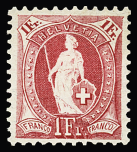 1882-1907, Partie Ziffermuster und Stehende Helvetia,