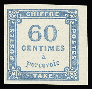 N° 9 60c bleu, petit bdf, grande fraîcheur, TTB