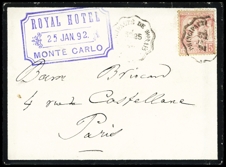 1890-91 Lot de 5 lettres : 2 lettres avec n°5 15c