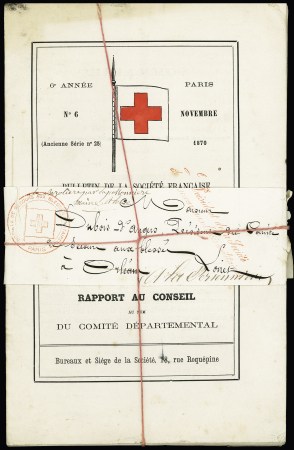 CROIX-ROUGE Rapport n° 6 Novembre 1870 sous bande
