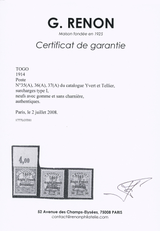 N° 35, 35B, 36, **, TTB