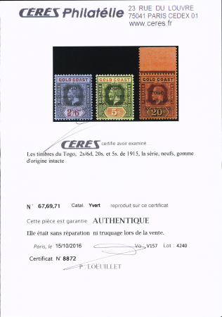 N° 67, 69, 71, **, TTB