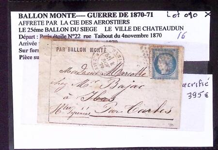 Pli confié du Céleste (4e ballon du siège). N°29 O