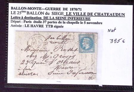 Pli confié du Céleste (4e ballon du siège). N°29 O
