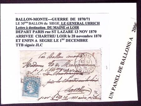 Pli confié du Céleste (4e ballon du siège). N°29 O