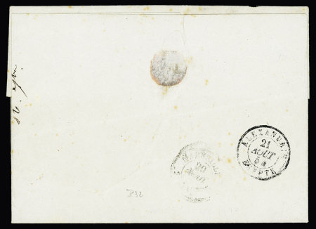 JAFFA    Lettre   sans timbre avec cursive "Jaffa"