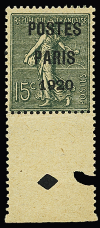 N° 25 15c. vert-olive, avec bdf ,neuf sans charnière,