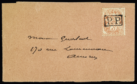 N°109 OBL griffe encadrée "PP" sur bande. TB