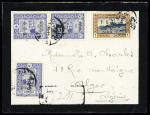 Cilicie n°69, 6 pièces + n°72, 2 pièces, OL Adana (1920) sur env. de deuil pour Alger avec arrivée. TB