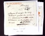 1800-1900 Lot de 28 plis avec oblitérations de VINCENNES