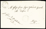 Lettre en franchise pour Nice avec CAD "S. Salvatore C" (1858) et CAD de transit "S. Martino del Varo". TB