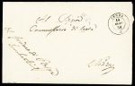 Lettre en franchise du maire de la Brigue pour Nice avec CAD "Tenda*" (1858). TB