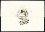 Lettre en franchise du service sanitaire de Villefranche pour Nice avec CAD "Villafranca Mara" (1849). TB