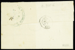 Lettre en franchise du maire de Malaussene avec CAD perlé T24 "Villars du Var (87)" (1871). Rare et TB