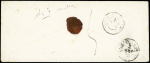 lettre sans timbre avec cad "Nizza Mara" en ROUGE (1854). TB