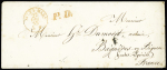 NICE Lettre sans timbre avec cad "Nizza Mara" en ROUGE