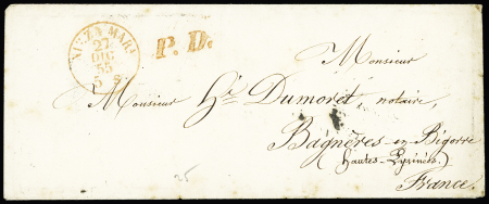 NICE Lettre sans timbre avec cad "Nizza Mara"  en ROUGE
