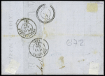 ARIEGE : N°29 OBL GC 4731 + CAD perlé T22 "Serres-s-Arget" (1868) sur lettre, ind 19. TB