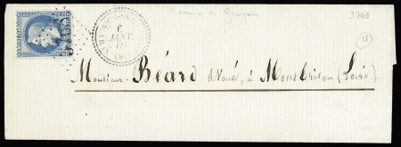 LOIRE : N°29 OBL GC 3768 + T22 "St Maurice en Gourgois (84)" (1869) sur lettre, ind 18, B