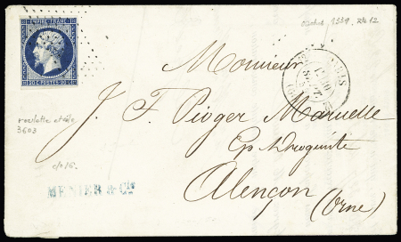 SEINE (PARIS) : N°14 OBL roulette d'étoiles + CA "Paris (60)" (1855 - Pothion n°3603) ind 16