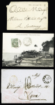 1750-1937 17 plis divers dont MP "La Ferté sous Jouard" et 4 plis de Nouvelle Calédonie dont 2 Daguins sur le café. TB