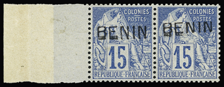N° 6 15c bleu en paire avec bdf, **, très frais,