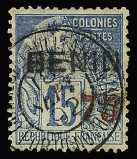 N° 16 75 sur 15c bleu, obl. càd central, TB, R, tirage