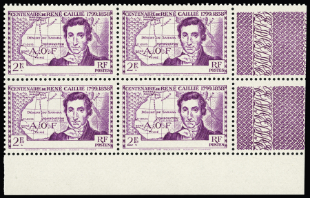 N° 142a René Caillié, 2f violet sans légende en