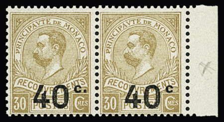 Taxe N° 12a 40c sur 30c. bistre, variété sans point