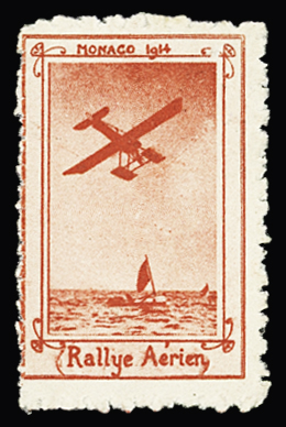 PA N° TS1 Vignette Rallye aérien de Monaco 1914,