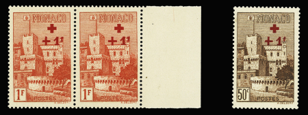 N° 208/208a +1f. s. 1f. rouge, variété croix cassée