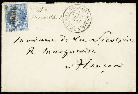 n° 29B obl. ASNA sur lettre pour Alencon, càd Versailles