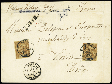 N° 40 x2 sur lettre chargée de St Denis pour la Drôme,