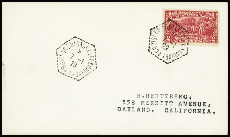 USA
   n°272 OBL CAD hexagonal "croiseur cuirassé