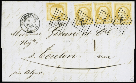 N° 13B, 4 pièces, obl. PC 3734 sur pli de Philipeville