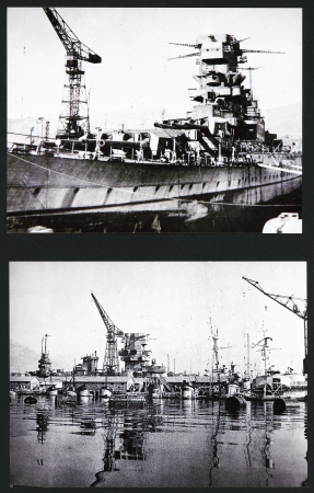 47 photos (dont reproductions modernes) du sabordage de la flotte française à Toulon le 27 novembre 1942. TB