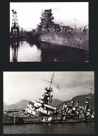 47 photos (dont reproductions modernes) du sabordage de la flotte française à Toulon le 27 novembre 1942. TB