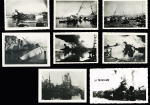 47 photos (dont reproductions modernes) du sabordage de la flotte française à Toulon le 27 novembre 1942. TB