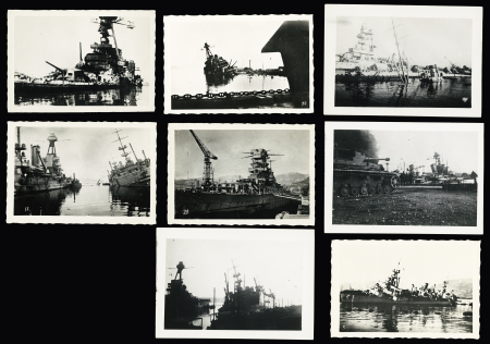 47 photos (dont reproductions modernes) du sabordage de la flotte française à Toulon le 27 novembre 1942. TB