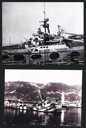 47 photos (dont reproductions modernes) du sabordage de la flotte française à Toulon le 27 novembre 1942. TB