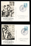 Idem - série de 10 entiers cartes postales TSC de l'expo de 1951 "Les Hommes du métier" (SAGJ 3a à 3j). TB. Cote 120€