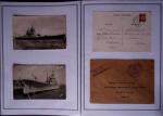 Lot de 33 lettres et cartes postales sur le bâtiment de ligne Jean Bart dont entier postal CP 1F20 Pétain OBL hex "Batiment de ligne jean Bart" (2.9.42 - rare millésime à 2 chiffres). TB