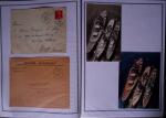 Lot de 33 lettres et cartes postales sur le bâtiment de ligne Jean Bart dont entier postal CP 1F20 Pétain OBL hex "Batiment de ligne jean Bart" (2.9.42 - rare millésime à 2 chiffres). TB